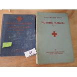 Two red cross manuals First Aid 1a and Nursing manual No2