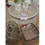 A selection of glassware including wine glasses, bow etc