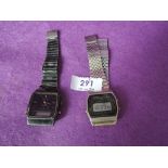 Two vintage wrist watches Casio alarm Chrono 323040, and Zeon quartz