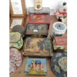 A selection of vintage advertising tins