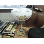 A vintage table centre censor bowl with stem foot and bohemian design