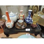 A selection of vintage oriental style ceramics