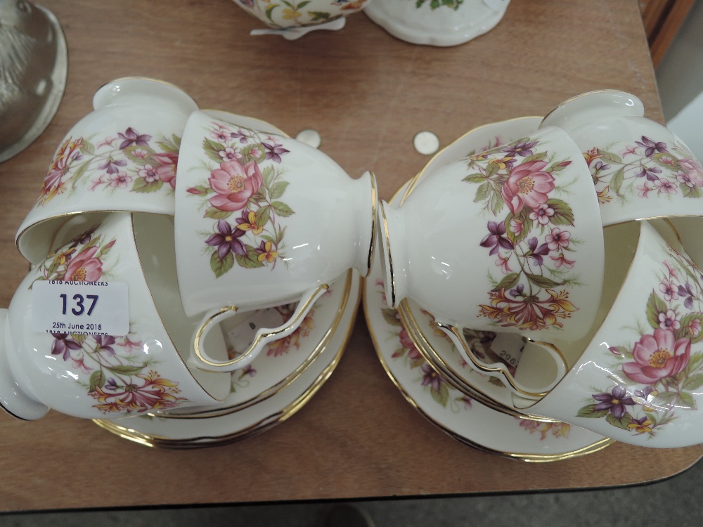 A selection of vintage tea cups and saucers by Colclough