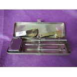 Two Victorian or earlier doctors blood letting knifes and similar medical item