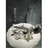 A selection of vintage table wares and cutlery