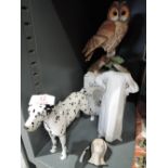 A selection of figures and figurines some AF including Arnoldene Dalmation