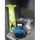 A selection of vintage art glass and similar including mdina style