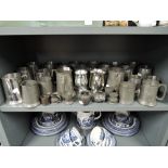 A selection of vintage pewter and similar wares some bearing touchmark