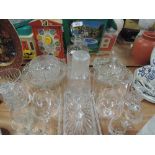 A selection of vintage glass wares cocktail party wine and spirit glasses