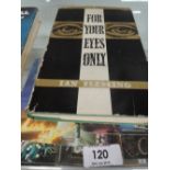 A vintage James Bond spy novel by Ian Fleming For your eyes only hardback copy with dust cover in