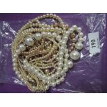 A selection of simulated pearl necklaces