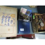 A selection of vintage collectable coins currency and world money