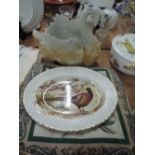 A pheasant plate and cusion