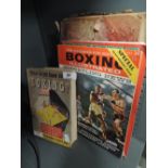 A selection of vintage Boxing memorabilia including W Buchanon Taylor book