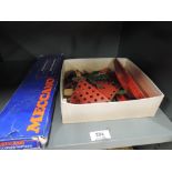 A selection of vintage Meccano including boxed parts