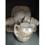 A vintage part tea service by Phoenix with chintz style pattern