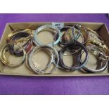 A selection of modern bangles including enamelled etc