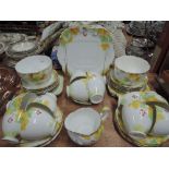 A vintage part tea service by Grafton with and Art Deco design