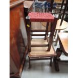 A folding chair and stool