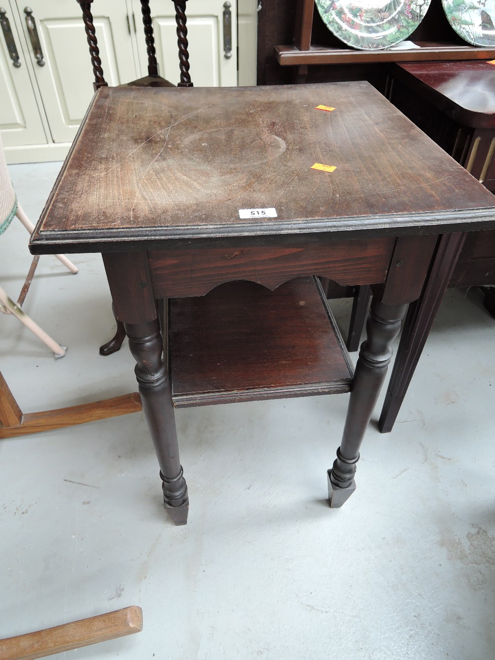 An early 20th century oak side table