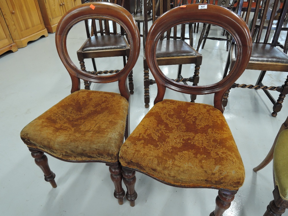 Two vintage balloon back dining chairs