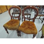 Two vintage balloon back dining chairs