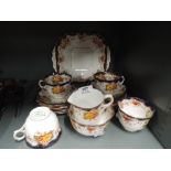 A vintage part tea service by Crown bone china