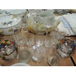 A selection of vintage glass wares including cocktail glasses