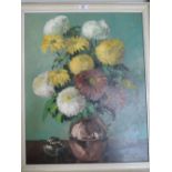 A vintage still life oil on board signed F J Scarlett