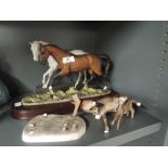 A selection of vintage figures and figurines horse and equine related one AF