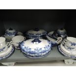 A selection of vintage blue and white ware ceramics