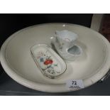 A selection of vintage ceramics including large wash bowl