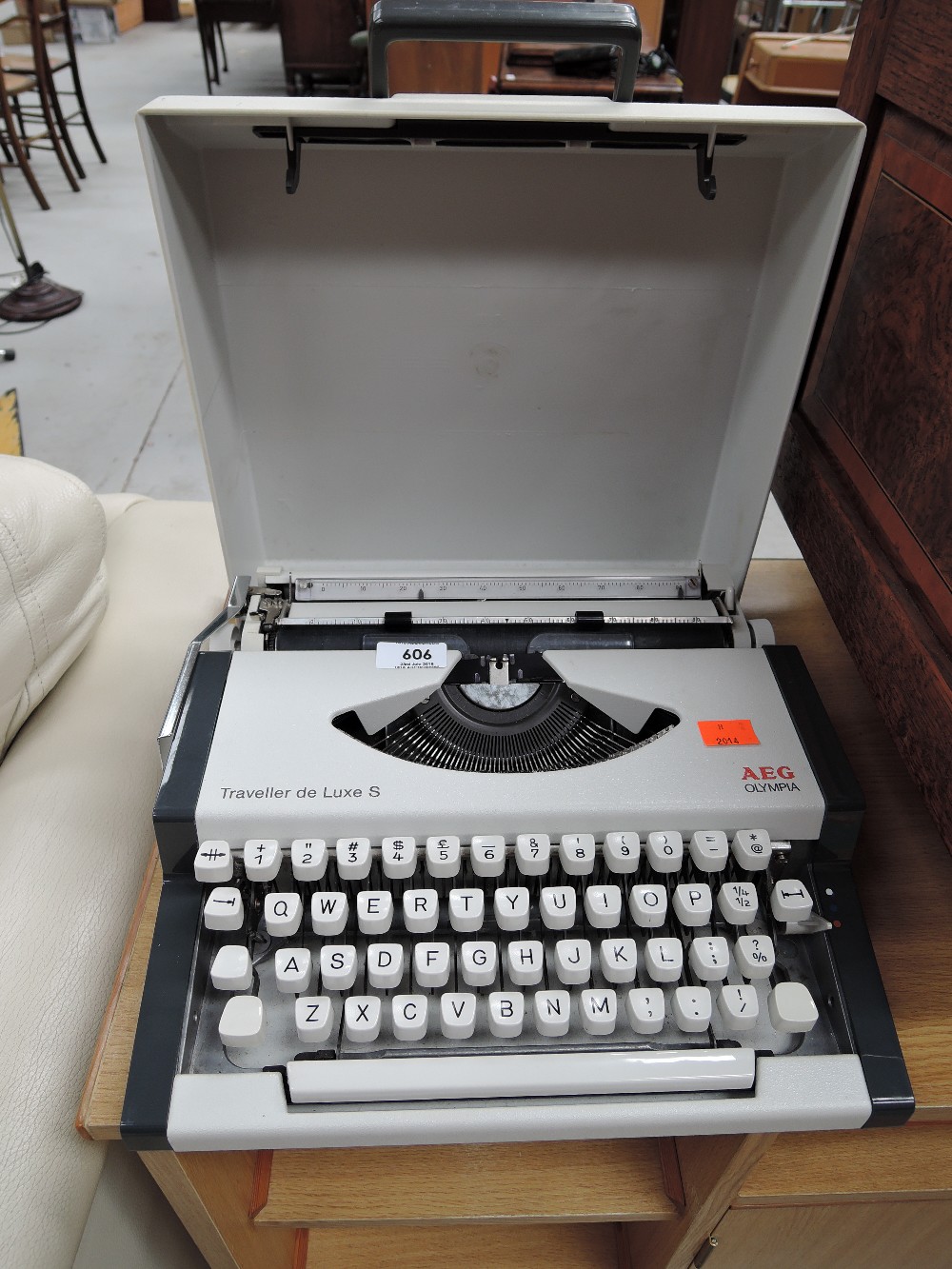 A vintage AEG Olympia typewriter