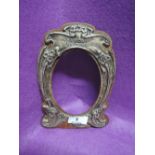An early HM silver photo frame with Art Nouveau design and romantic poetry quote by Colridge