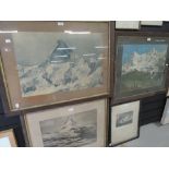 A selection of vintage photographic prints climbing adventure and mountain scenery