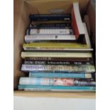 A carton of books, history and related, including; Romans, Normans, Military, Lake District, etc.