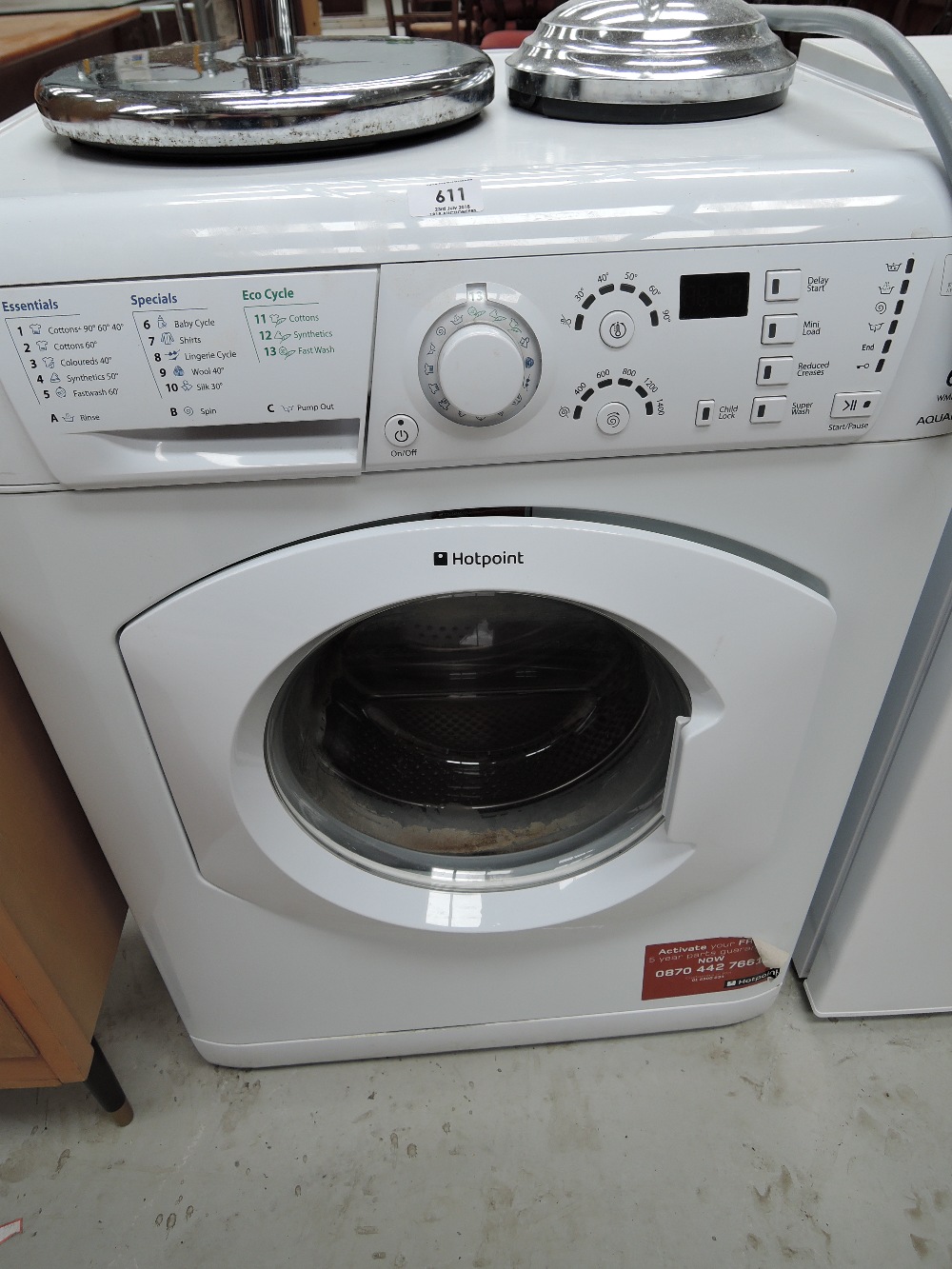 A modern Hotpoint Aquarius washing machine