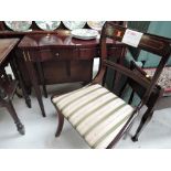A reproduction hall table with two under drawers and hall chair