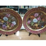 A selection of vintage ceramics including Flemish cabinet plates