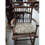 An oak framed rocking chair