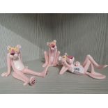 A selection of vintage Pink Panther figures and figurines dated 1982