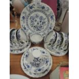 A vintage par tea service blue and white pattern