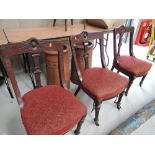 Three carved back salon chairs