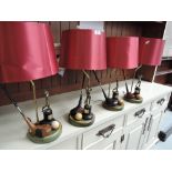 A selection of golf themed table lamps