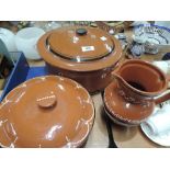 A selection of vintage stoneware crockery