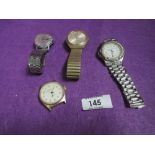 Four assorted wrist watches including Envoy & Warltime etc