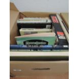 A carton of books, motoring and related, including; motorcycles, MG, railways, etc.