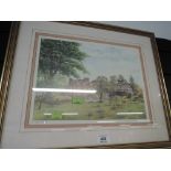 A vintage print of country manor house