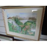 A modern sketch of an Alpine Meadow signed Joan MS