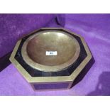 An Indonesian bohemian style brass and inlay bowl